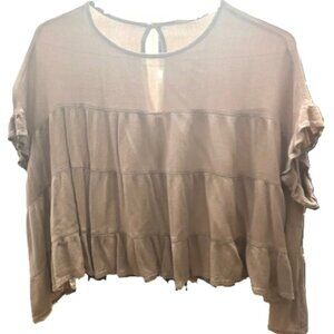 Altar’d State Mauve Tiered Ruffle Blouse Top XS